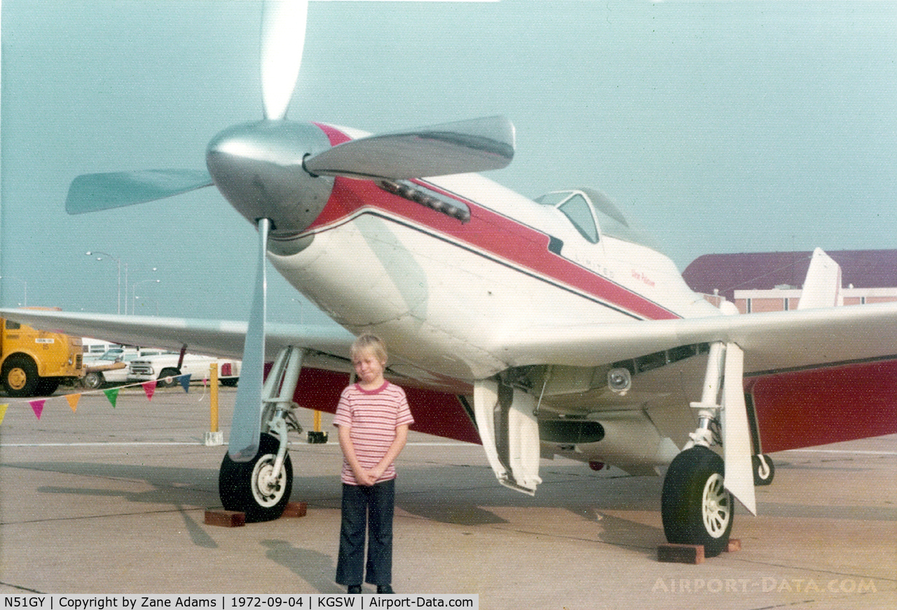 N51GY, 1946 North American F-51 C/N 44-73142, At Great Southwest Airport, Fort Worth, TX - CAF Airshow - That's me! (Photo taken by my father Charles W. Adams