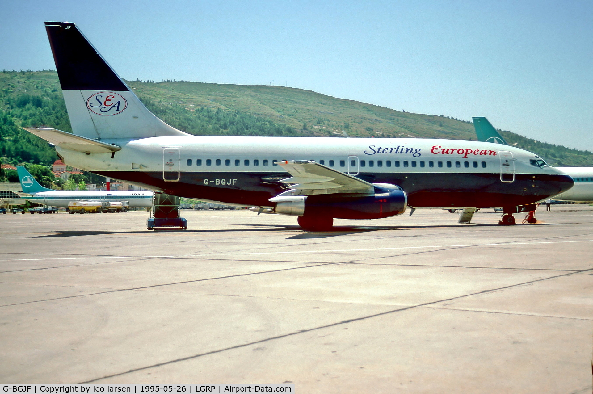 G-BGJF, 1980 Boeing 737-236 C/N 22027, Rhodos 26.5.95 on lease to
Sterling European AW.