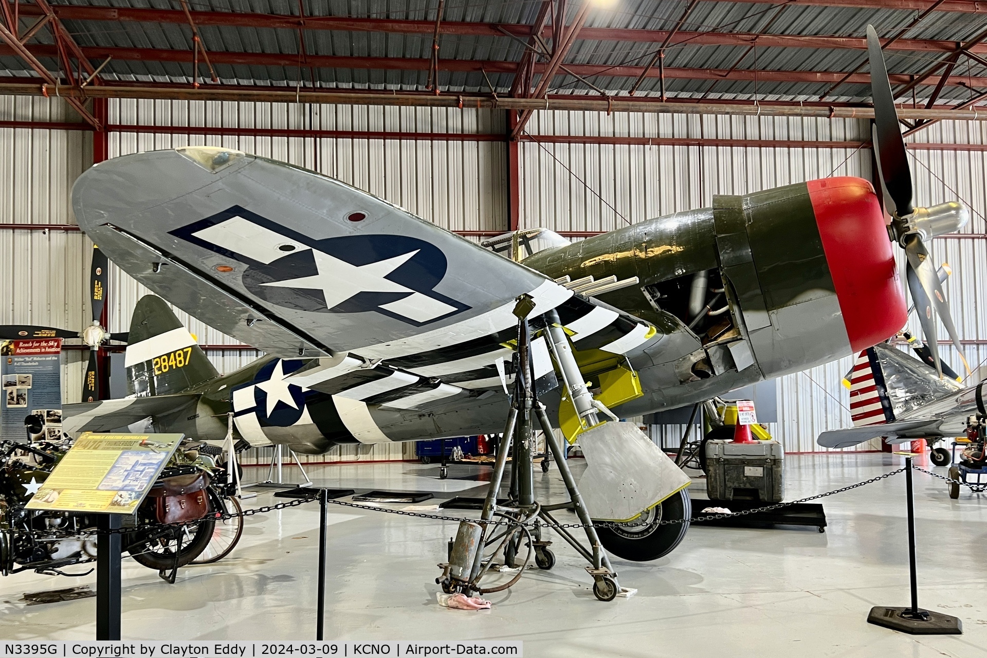 N3395G, 1942 Republic P-47G-15-CU Thunderbolt C/N 42-25254, Planes of Fame Chino airport in California 2024.