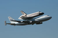N911NA @ NFW - Shuttle Endeavor and the Shuttle Carrier Aircraft departing NASJRB Ft.Worth (Carswell AFB)