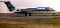 N166DE @ MFE - Former Air Canada, Emerald Air, Air Florida - Ex N8908, CF-TOU, N73AF, N65AF, now operated by Ross Aviation (U.S. Dept. of Energy) as N166DE