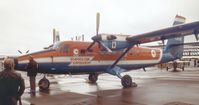 G-BDHC @ EGLF - De Havilland Canada DHC-6 Twin Otter of the Chubb Trans Globe Expedition at Farnborough International 1980
