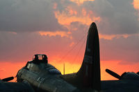 N7227C @ EFD - CAF B-17 Texas Raiders at sun rise. 2010 Wings Over Houston Airshow.