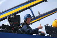 161723 @ AFW - Blue Angles media flight with ex-Dallas Cowboys Player Daryl Johnston - At Alliance Airport - Fort Worth, TX