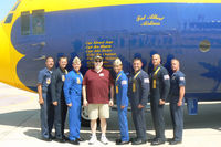 164763 @ NFW - At the 2011 Air Power Expo - NAS Fort Worth
Warbird Radio media ride photos.

Yours truly and the fine Blue Angels crew of Fat Albert!