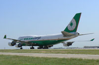 B-16401 @ DFW - EVA taxis in to the West Freight ramp at DFW