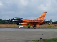 J-015 @ EHVK - Demo F-16 J-015 of the Royal Netherlands Air Force with the tower of it's homebase in the back