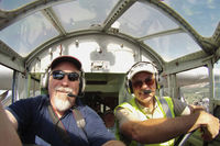 N8407 @ FWS - Larry and I on the flight deck of the EAA Ford Tri-motor over Fort Worth, TX! 
Thanks Chris!
