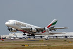 A6-EEQ @ DFW - The First Emirates A380 flight departing DFW Airport