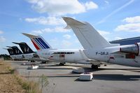 F-GRJI @ LFRU - Canadair Regional Jet CRJ-100ER, BritAir HOP! parking area, Morlaix-Ploujean airport (LFRU-MXN) - by Yves-Q