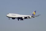 D-ABYN @ EDDF - Boeing 747-830 of Lufthansa on final approach to Frankfurt-Main airport