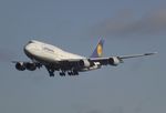 D-ABYO @ EDDF - Boeing 747-830 of Lufthansa on final approach to Frankfurt-Main airport
