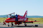 XX242 @ LFSX - Red Arrows Hawker Siddeley Hawk T.1A, Flight line, Luxeuil-Saint Sauveur Air Base 116 (LFSX) - by Yves-Q