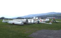St. Gallen-Altenrhein Airport, Altenrhein Switzerland (LSZR) - Sailplanes outside at St. Gallen-Altenrhein airfield, seen from the back side - by Ingo Warnecke