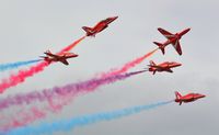 RAF Fairford - Red Arrows performing at RIAT 2015 - by Paul H