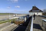 Braunschweig-Wolfsburg Regional Airport - looking east at apron, airport restaurant and terminal from the visitors terrace of Braunschweig/Wolfsburg airport, BS/Waggum - by Ingo Warnecke