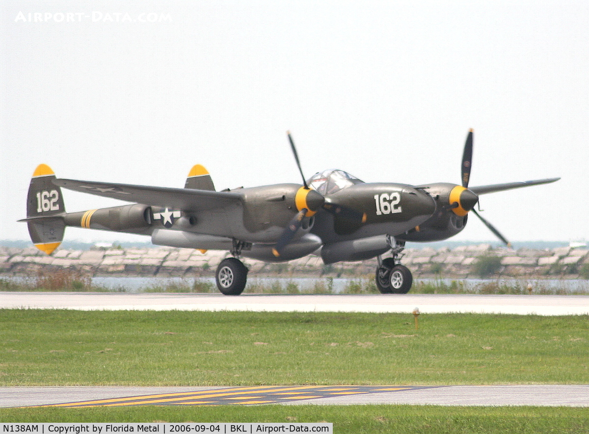 N138AM, 1943 Lockheed P-38J Lightning C/N 44-23314, P-38