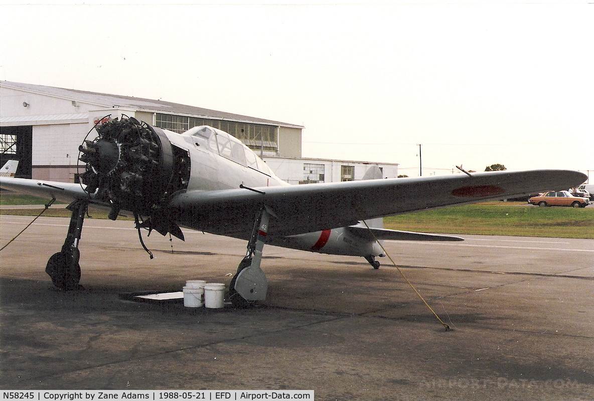 N58245, Mitsubishi A6M2-21 Zero C/N 807, At Ellington Field - Houston, TX