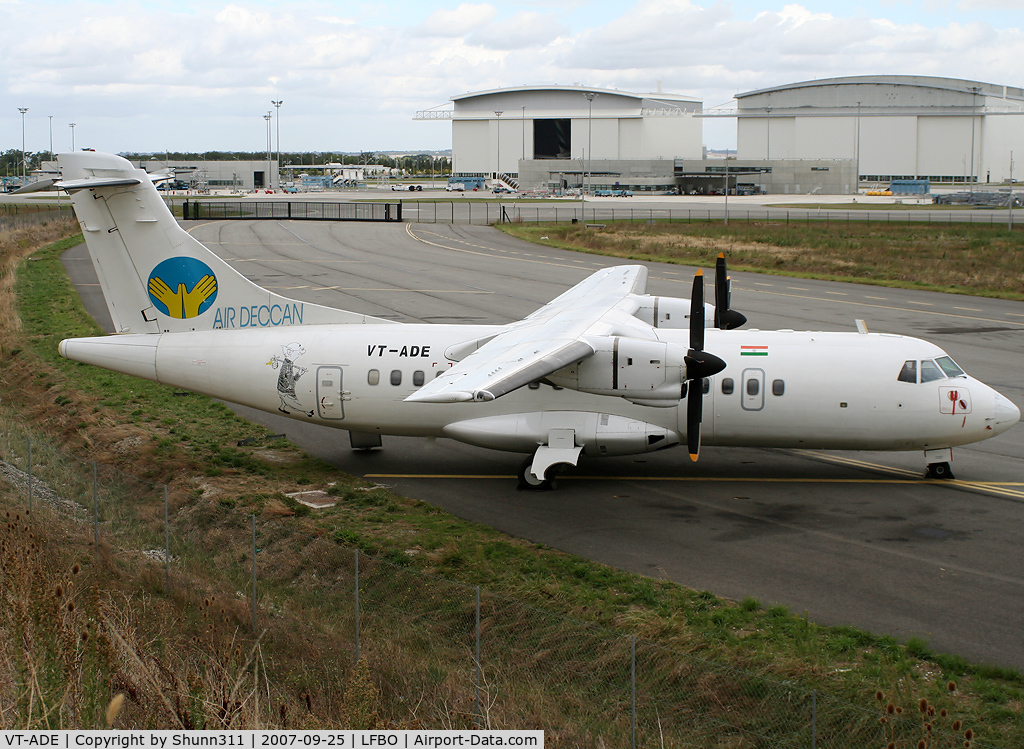 VT-ADE, 1995 ATR 42-320 C/N 406, Parked at the Latecoere Aeroservice apron