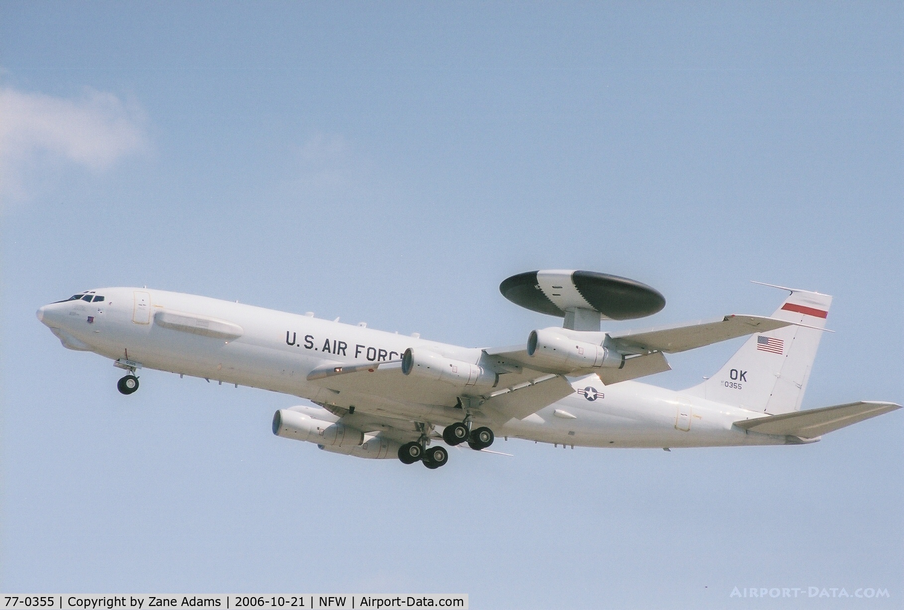 77-0355, 1977 Boeing E-3A Sentry C/N 21555, Takeoff from Navy Ft. Worth - Carswell