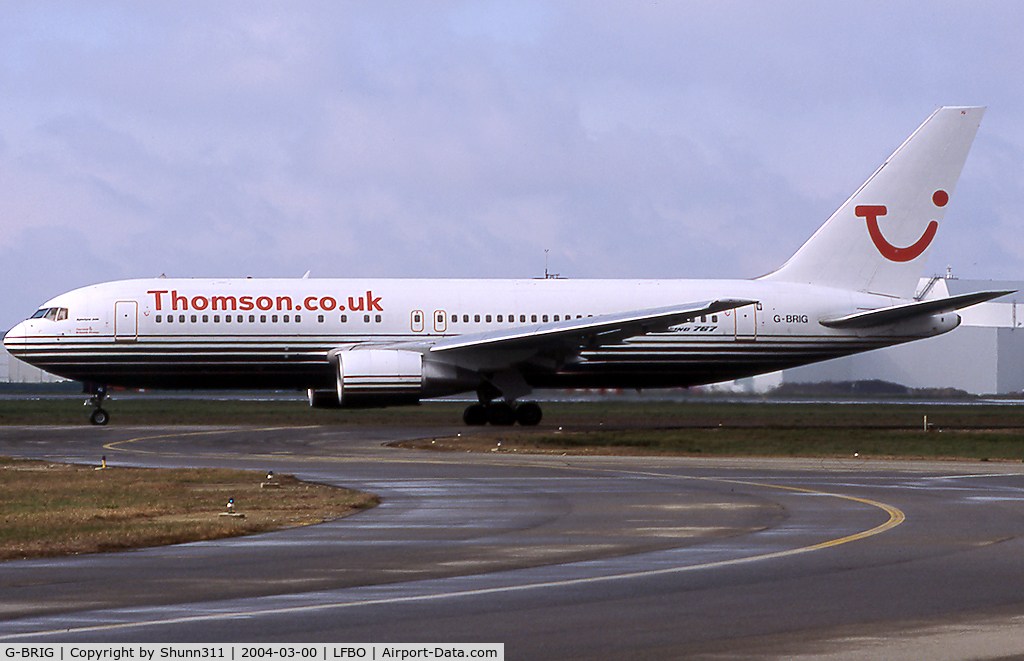 G-BRIG, 1990 Boeing 767-204/ER C/N 24757, Taxiing holding point rwy 32R for departure