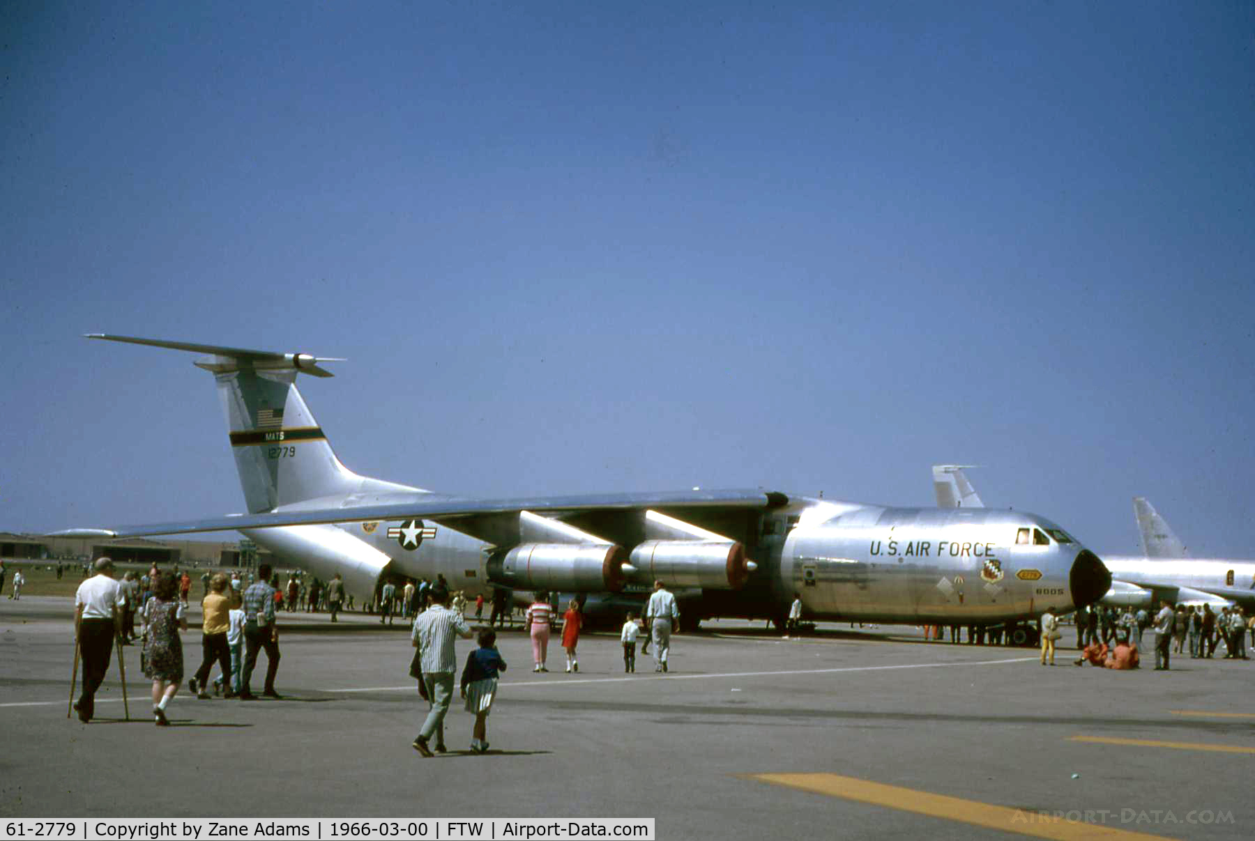 61-2779, 1961 Lockheed C-141A Starlifter C/N 300-6005, C-141A on the ramp. Taken at 1966 Air Force Assn Airshow, Carswell AFB - Photo By John Williams - published with permission.