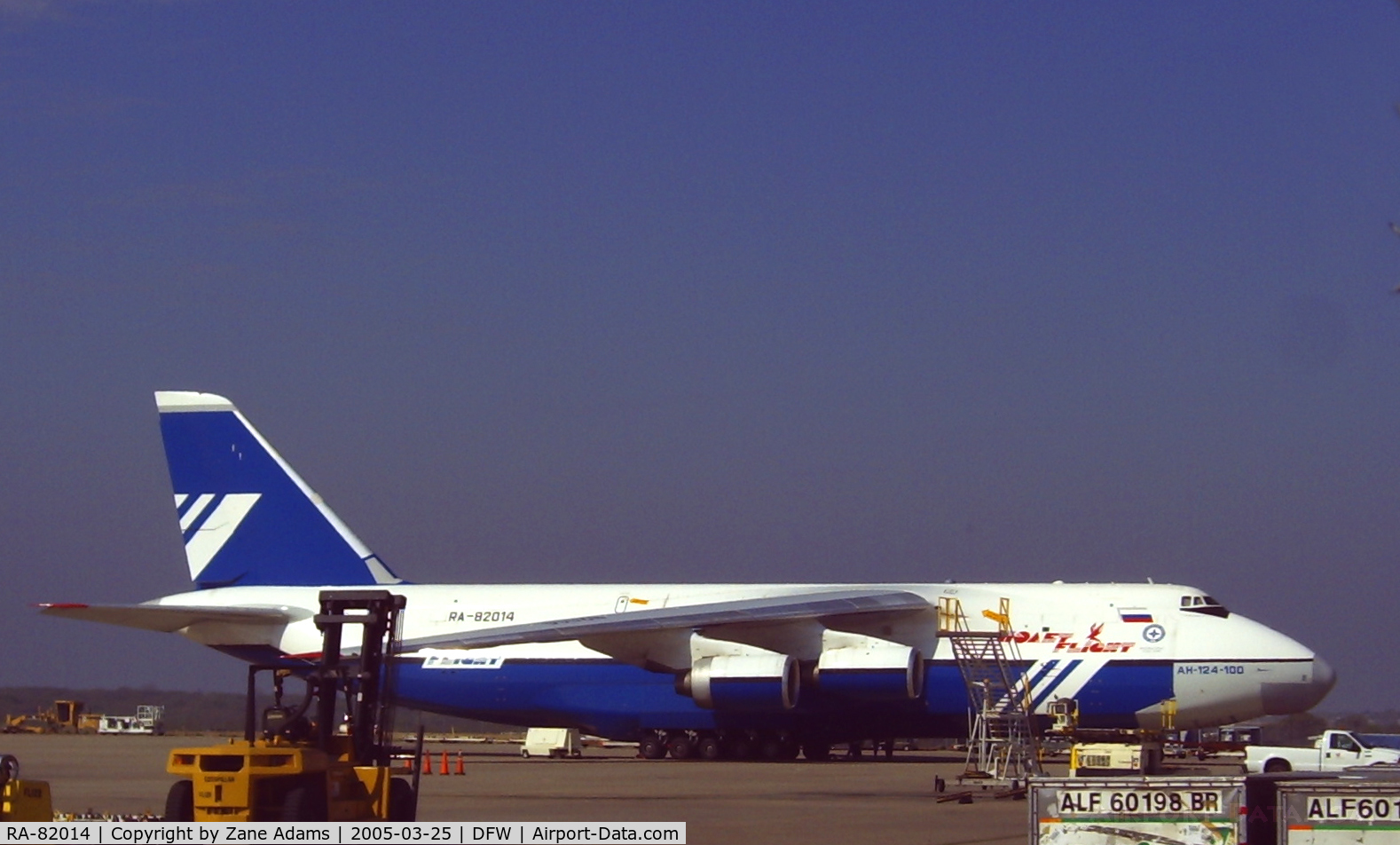 RA-82014, 1987 Antonov An-124-100 Ruslan C/N 9773054732039, At DFW East Freight Ramp