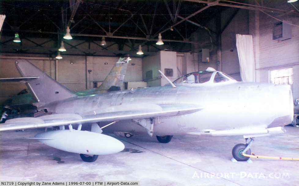 N1719, 1960 PZL-Mielec Lim-5 (MiG-17F) C/N 1C1719, Mig-17 in the paint shop, Ft. Worth, TX - This aircraft was destroyed in a crash at Amarillo in Sept. 1996  -  NTSB report- http://www.ntsb.gov/ntsb/brief.asp?ev_id=20001208X06724&key=1
