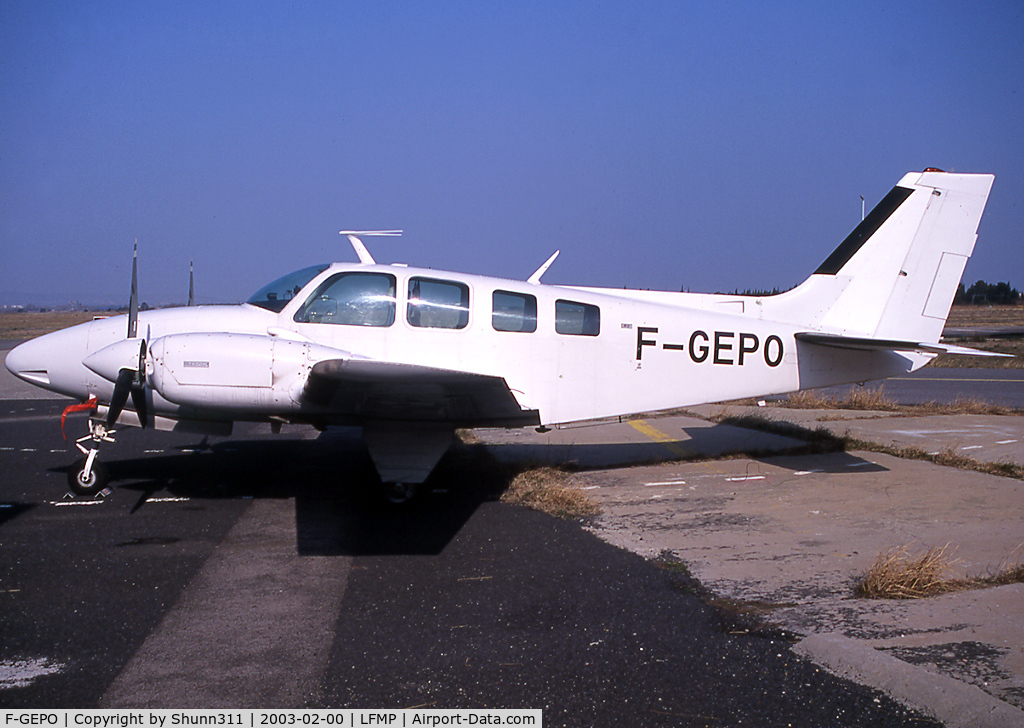 F-GEPO, 1970 Beech 58 Baron C/N TH-112, Parked at the General Aviation area