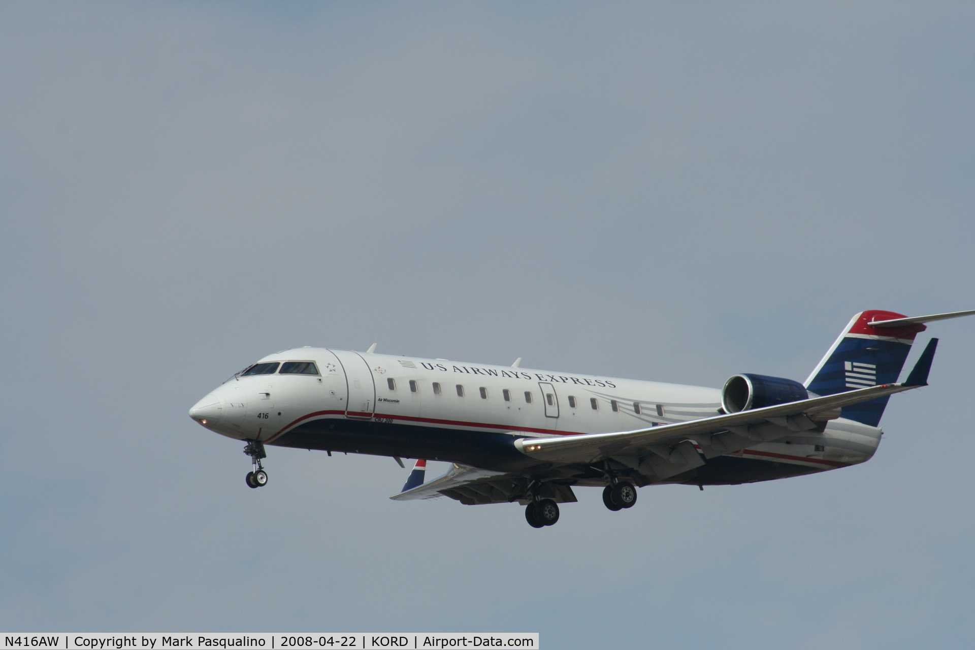 N416AW, 2002 Bombardier CRJ-200LR (CL-600-2B19) C/N 7603, CL-600-2B19