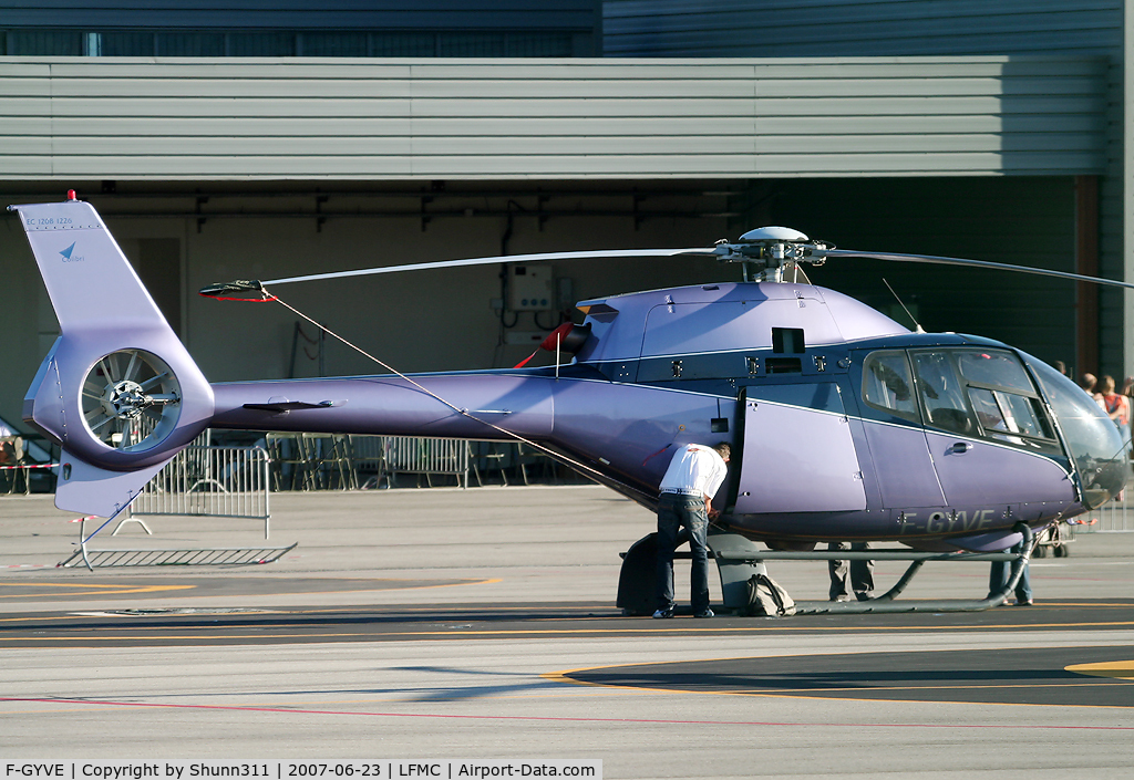 F-GYVE, Eurocopter EC-120B Colibri C/N 1226, Used as a first flight for people during LFMC Airshow 2007