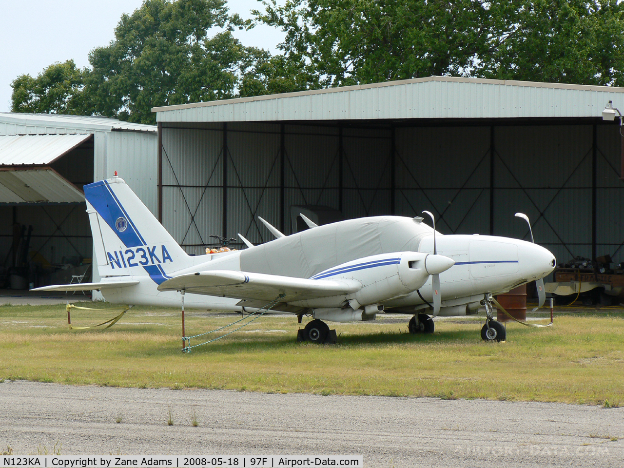 N123KA, 1966 Piper PA-23-250 C/N 27-3335, At Crazy Horse Municipal Airport, Davis, OK - Notice the bent props...