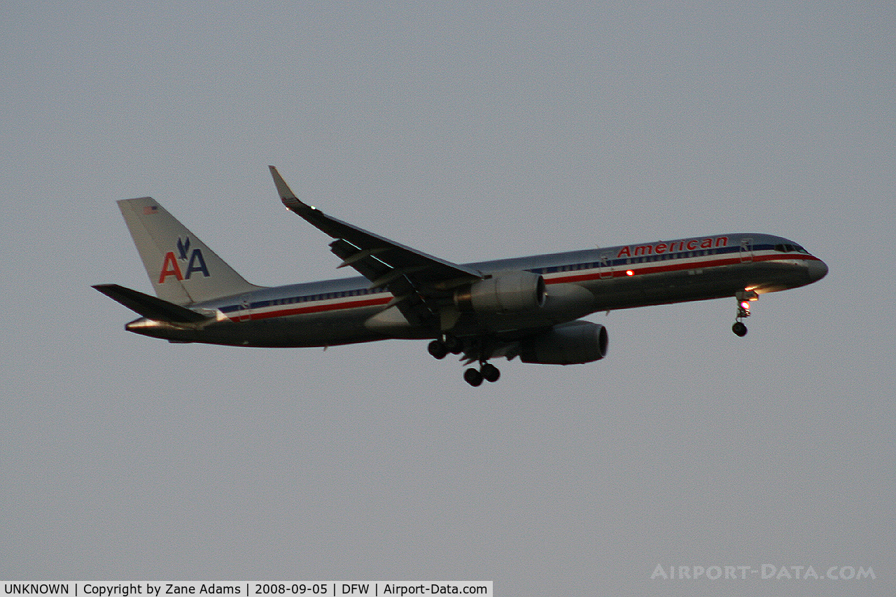 UNKNOWN, , American Airlines 757 Landing 13R at DFW - taken from Southlake Carrol High School football stadium during the Friday night game.