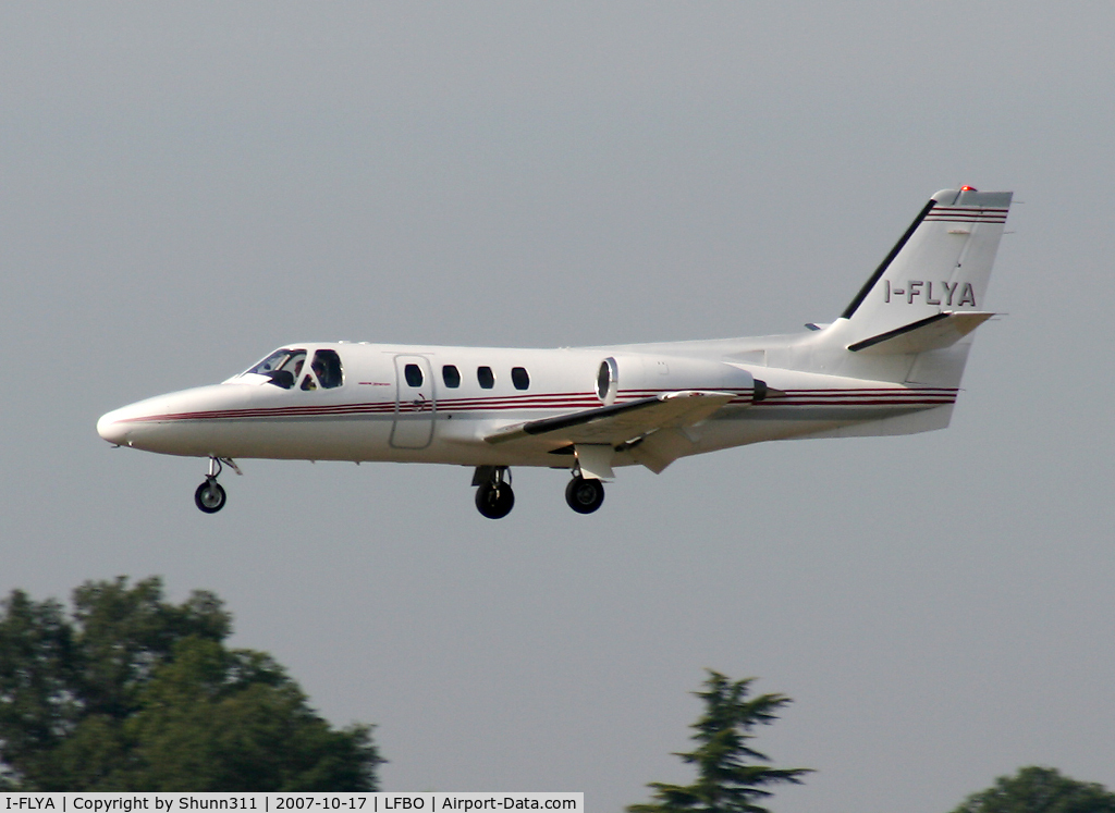 I-FLYA, 1979 Cessna 501 Citation I/SP C/N 501-0099, Landing rwy 14L