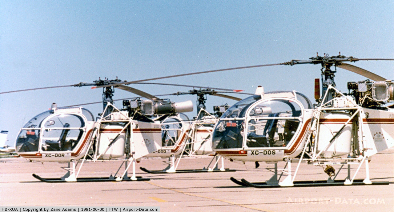 HB-XUA, 1980 Aerospatiale SA-315B Lama C/N 2595, Registered as XC-DOS along with two others ( XC-DOR and XC-DOQ ) at Meacham Field