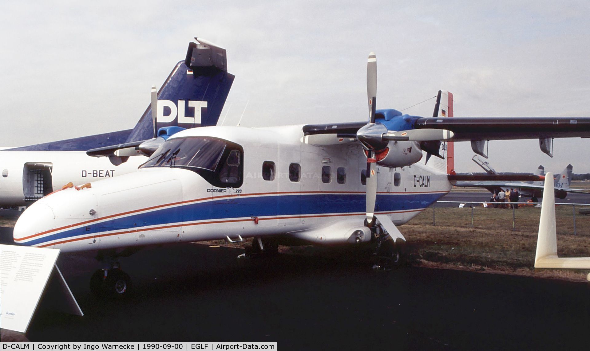D-CALM, 1985 Dornier 228-101 C/N 7051, Dornier Do 228-101 of DLR  at Farnborough International 1990