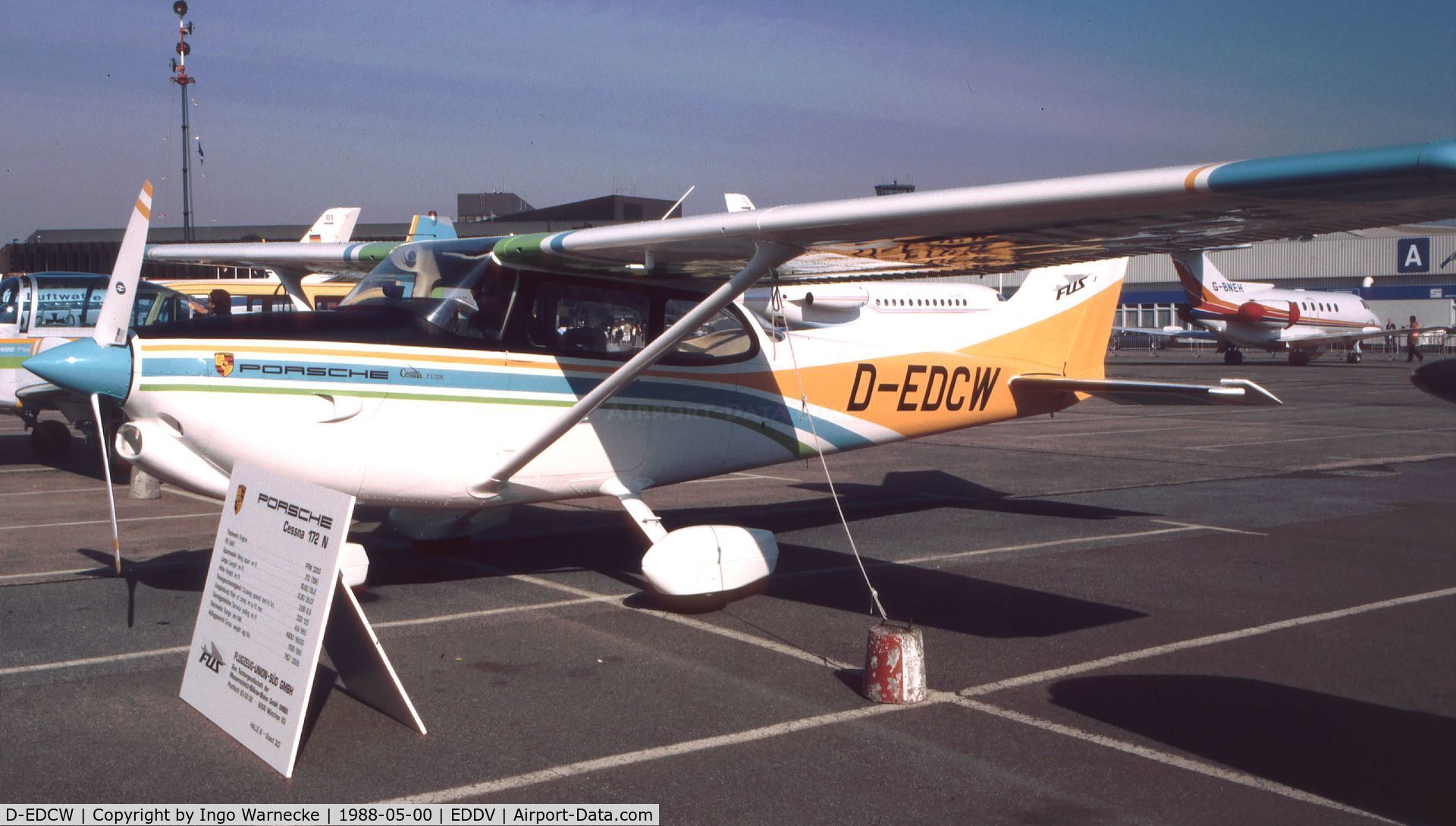 D-EDCW, Reims F172N Skyhawk C/N 1776, Cessna (Reims) F172N with Porsche PFM 3200 engine at the ILA 1988, Hannover