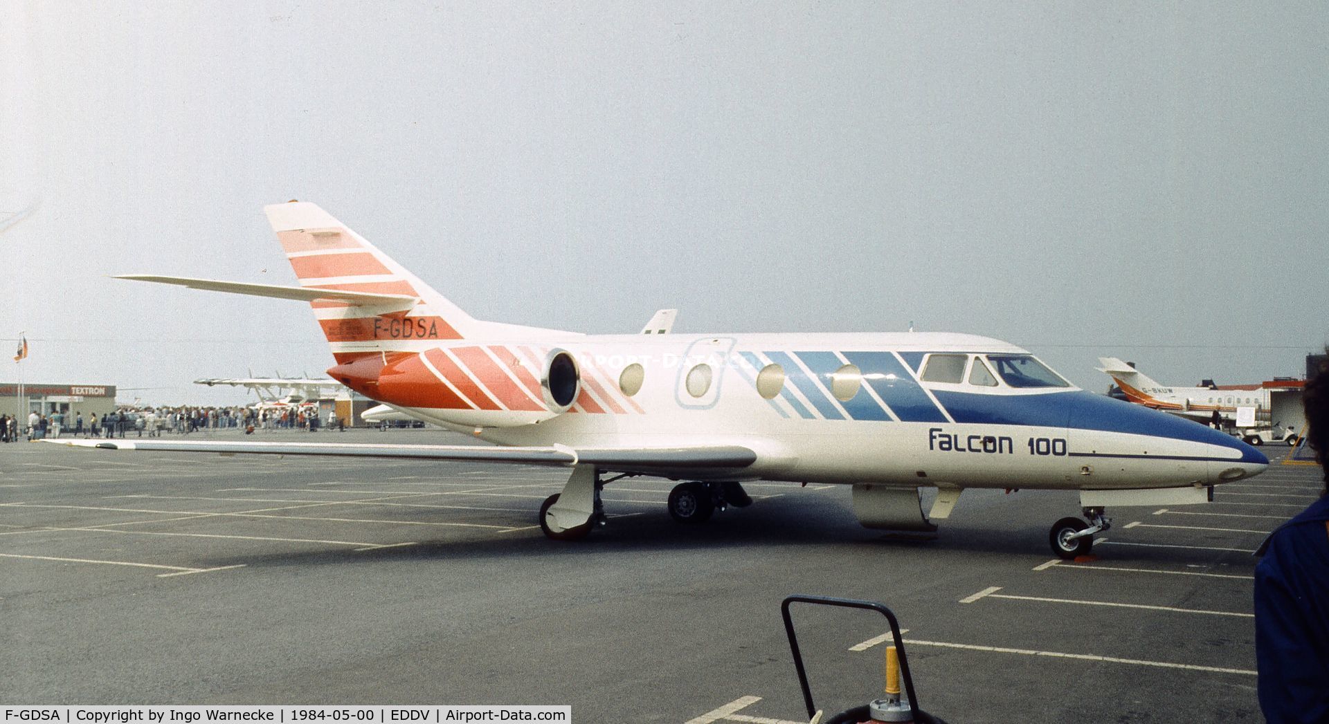 F-GDSA, 1984 Dassault Falcon 100 C/N 202, Dassault Falcon 100 / Mystere 100 at the ILA 1984, Hannover