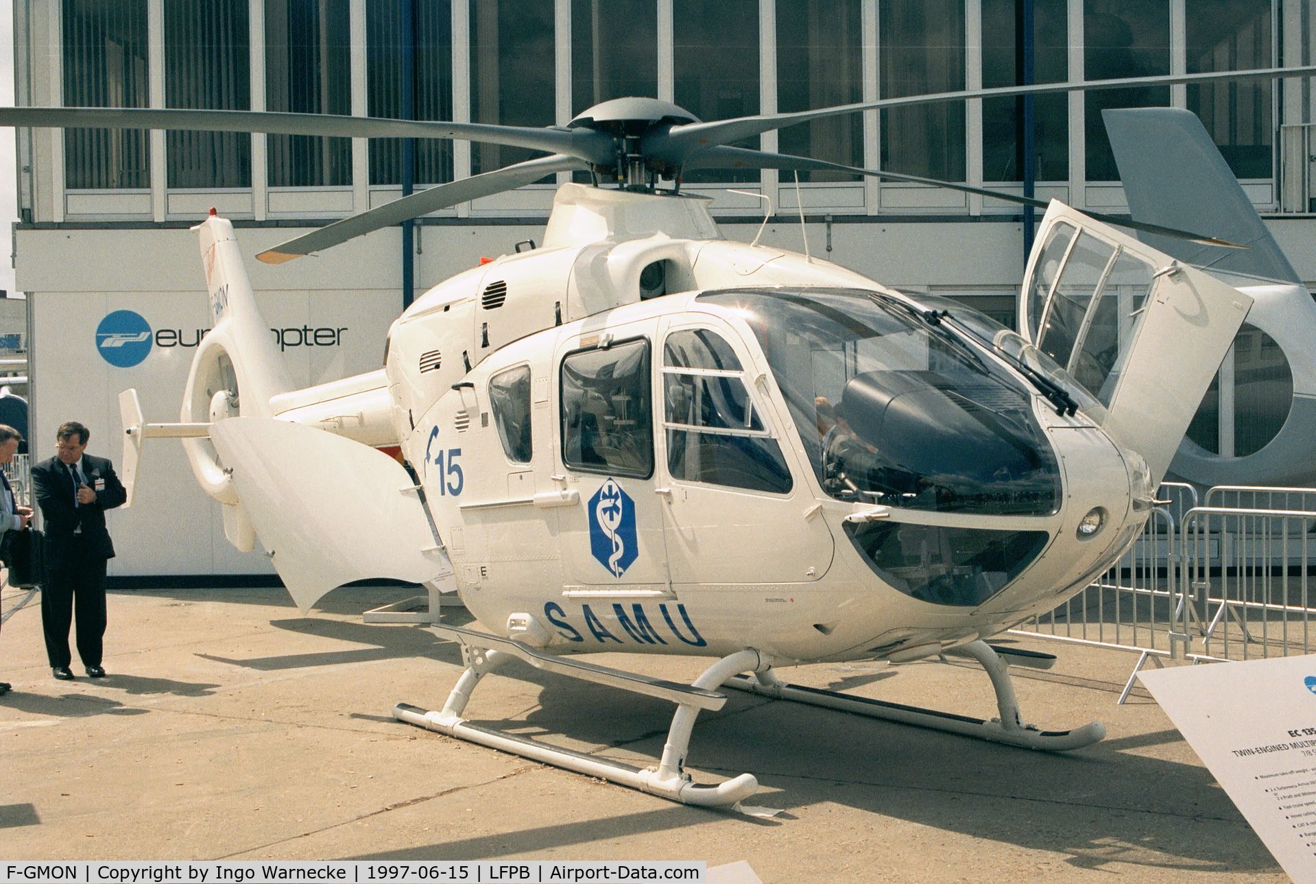 F-GMON, 1997 Eurocopter EC-135T-1 C/N 0024, Eurocopter EC135 T1 of SAMU (EMS) at Aerosalon Paris 1997