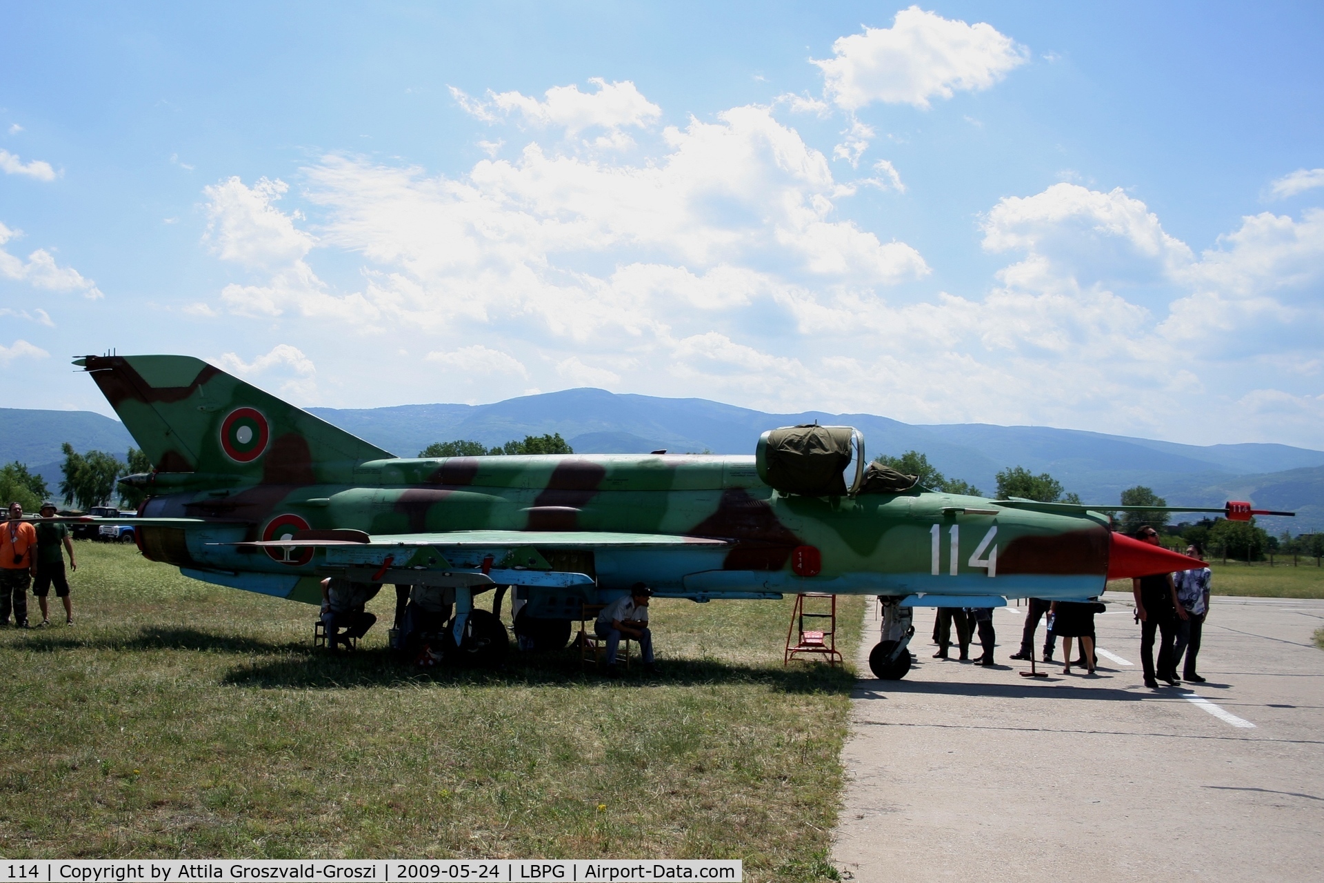 114, 1985 Mikoyan-Gurevich MiG-21bis SAU C/N 75094114, BIAF 09 Bulgaria Plovdiv (Krumovo) LBPG Graf Ignatievo Military Air Base - (SAU referring to Sistema Avtomaticheskovo Upravleniya = 