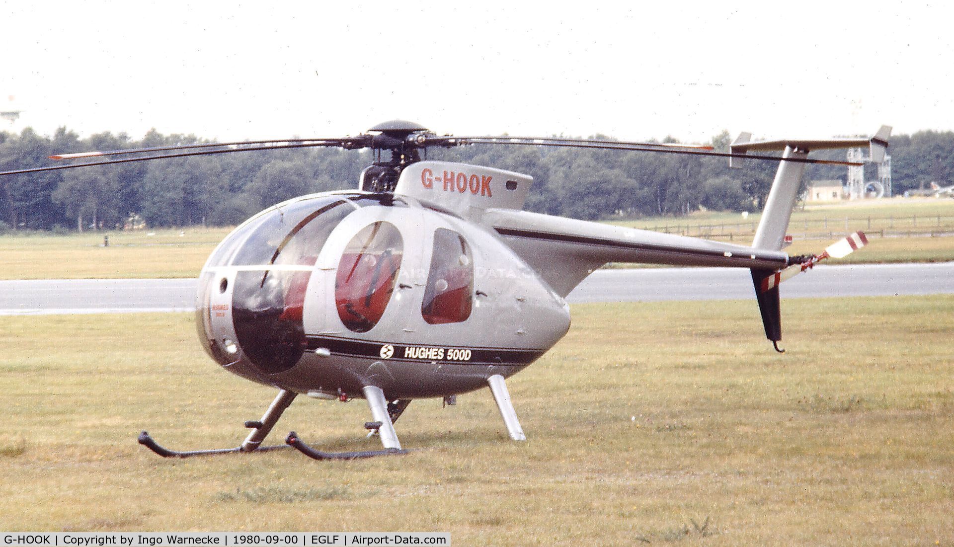 G-HOOK, 1980 Hughes 369D C/N 700708D, Hughes 500D at Farnborough International 1980