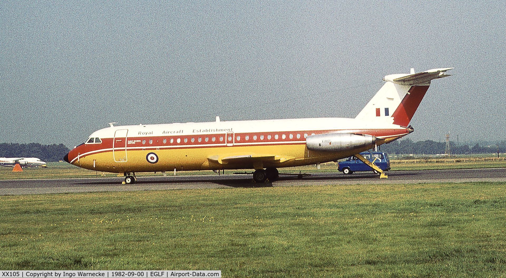 XX105, 1964 BAC 111-201AC One-Eleven C/N BAC.008, BAC 1-11-201AC of the RAE at Farnborough International 1982