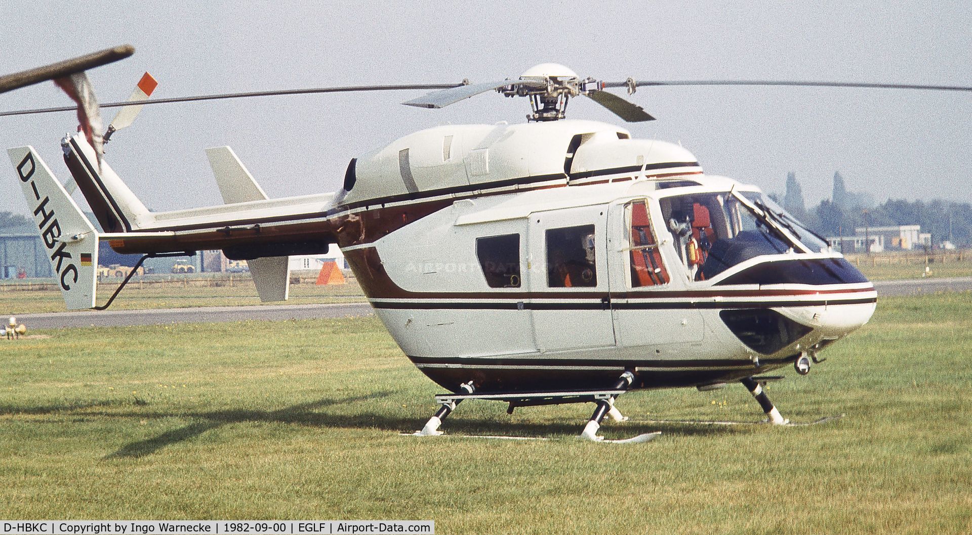 D-HBKC, Eurocopter-Kawasaki BK-117A-1 C/N 7001, MBB-Kawasaki BK-117A-1 at Farnborough International 1982