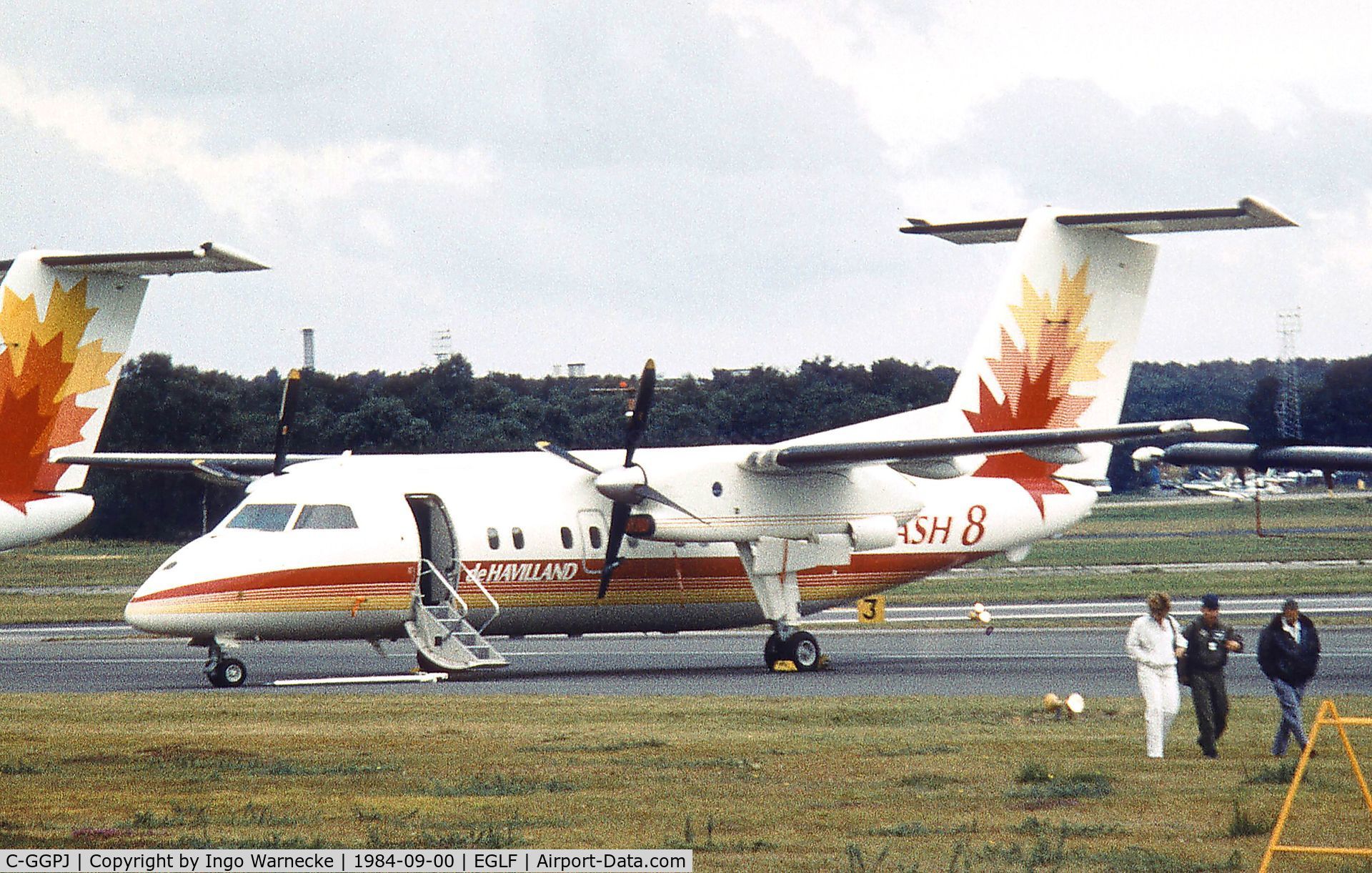 C-GGPJ, 1983 De Havilland Canada DHC-8-102 Dash 8 C/N 004, De Havilland Canada DHC-8-102 (Dash 8-102) at Farnborough International 1984