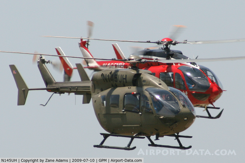 N145UH, 2004 Eurocopter-Kawasaki EC-145 (BK-117C-2) C/N 9053, N145UH (Army Demonstrator/Trainer) and N455MH (Houston Air Ambulance) At American Eurocopter 40th Anniversary party - Grand Prairie, Texas