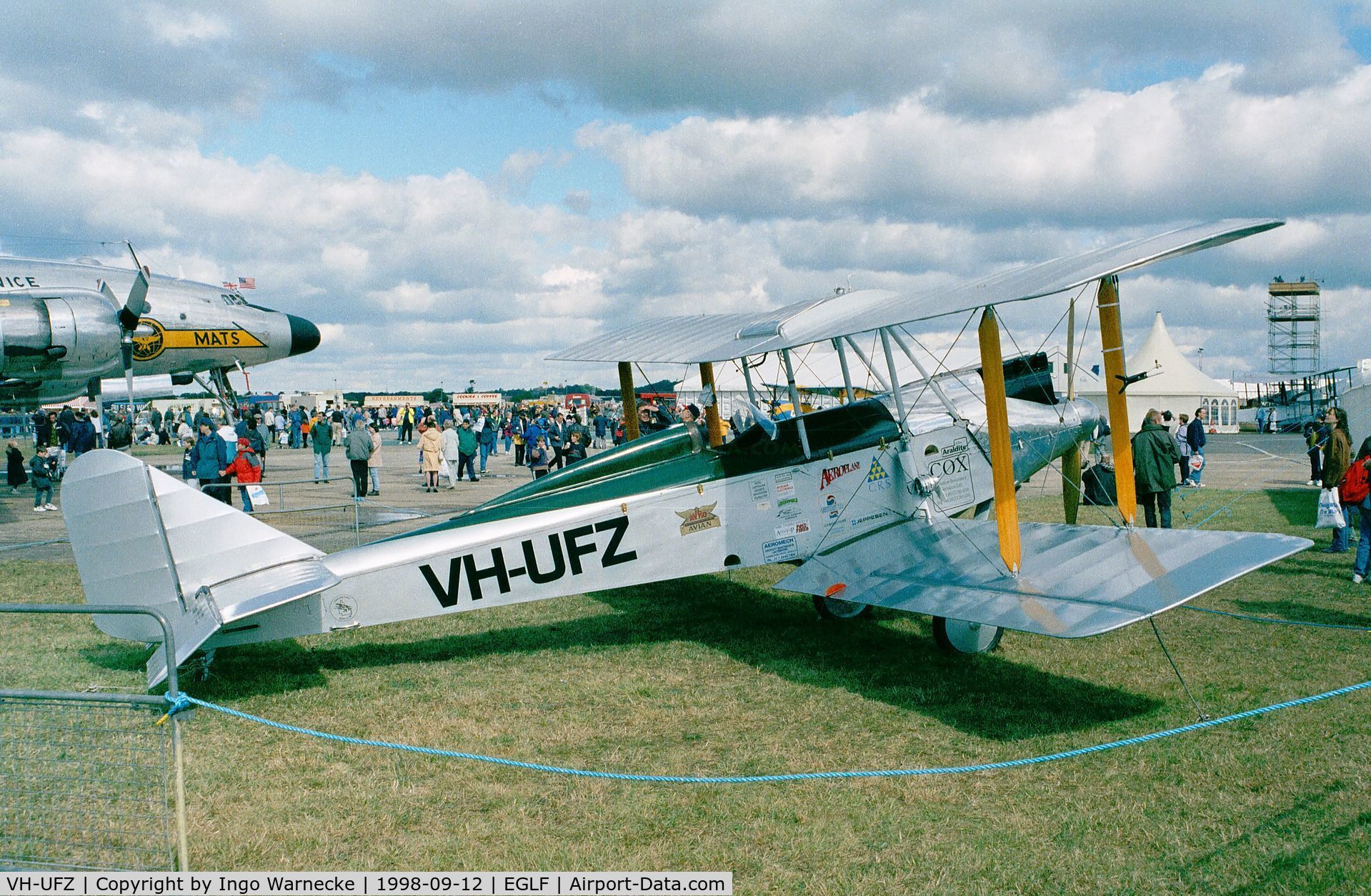 VH-UFZ, 1927 Avro 594 Avian IV C/N R3/AV/127, Avro 594 Avian II at Farnborough International 1998