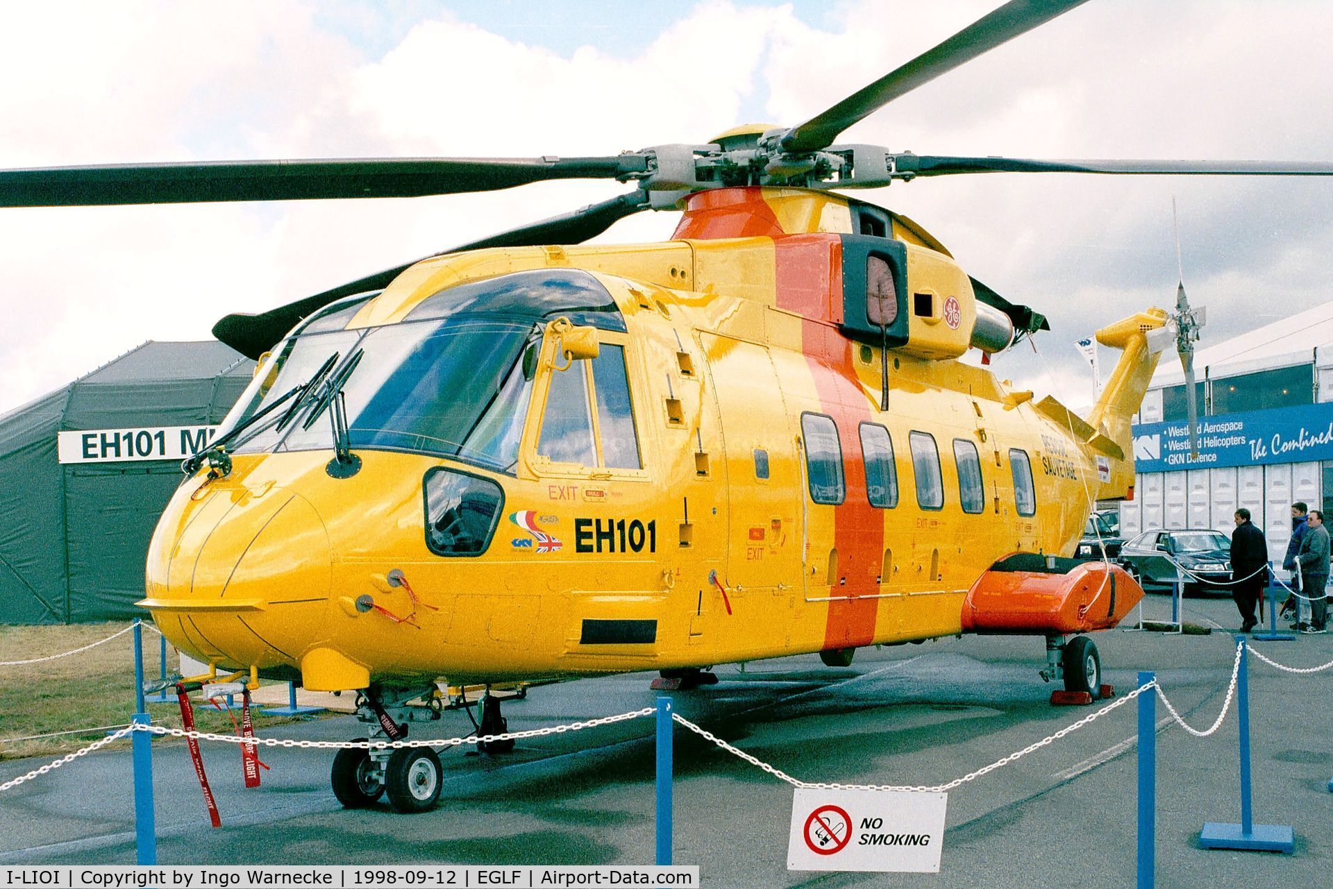 I-LIOI, 1991 AgustaWestland EH-101 C/N 50009/PP9, EH Industries EH101 at Farnborough International 1998