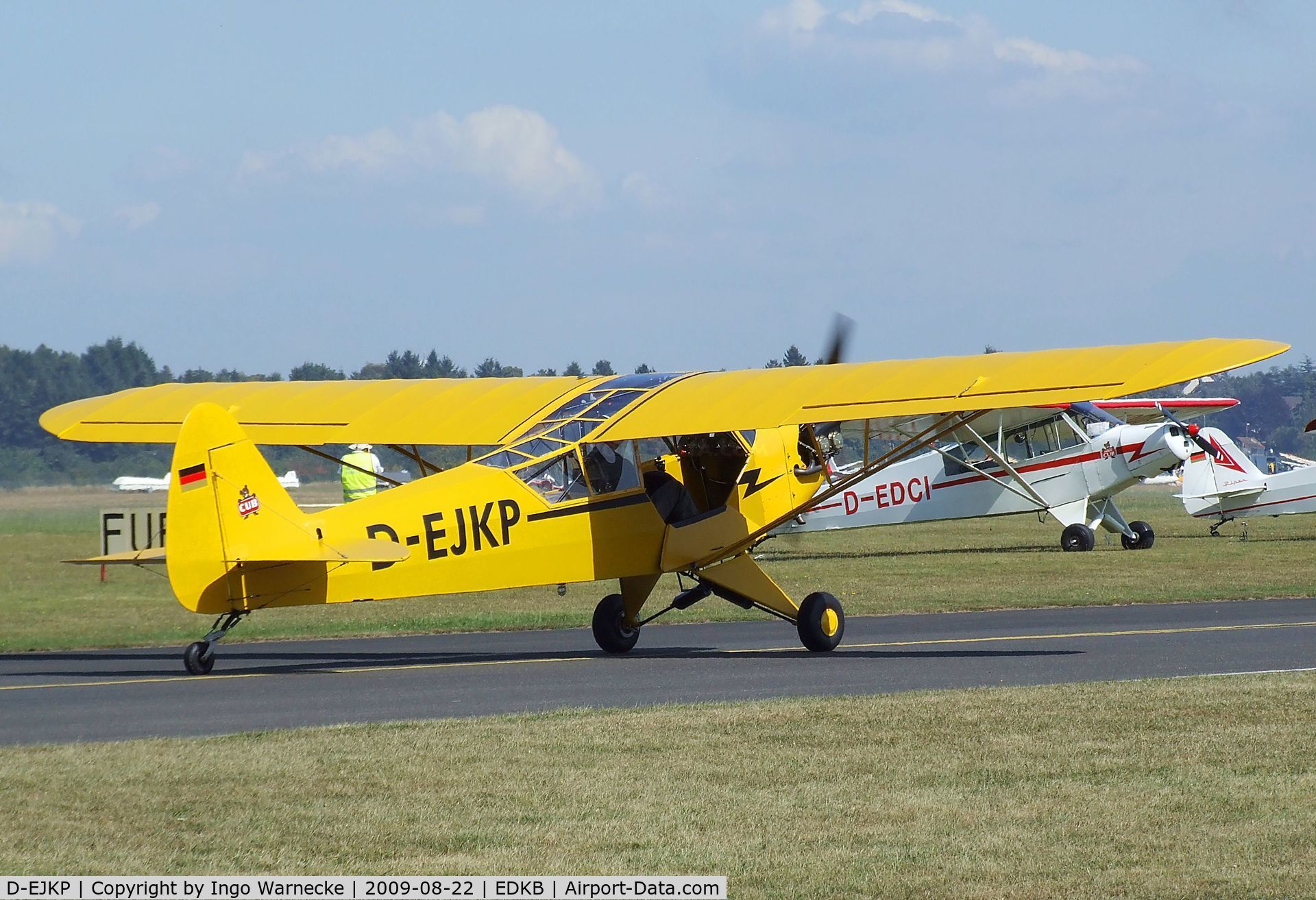 D-EJKP, 1944 Piper L-4J Grasshopper (J3C-65D) C/N 12437, Piper J3C-65 Cub at the Bonn-Hangelar centennial jubilee airshow #