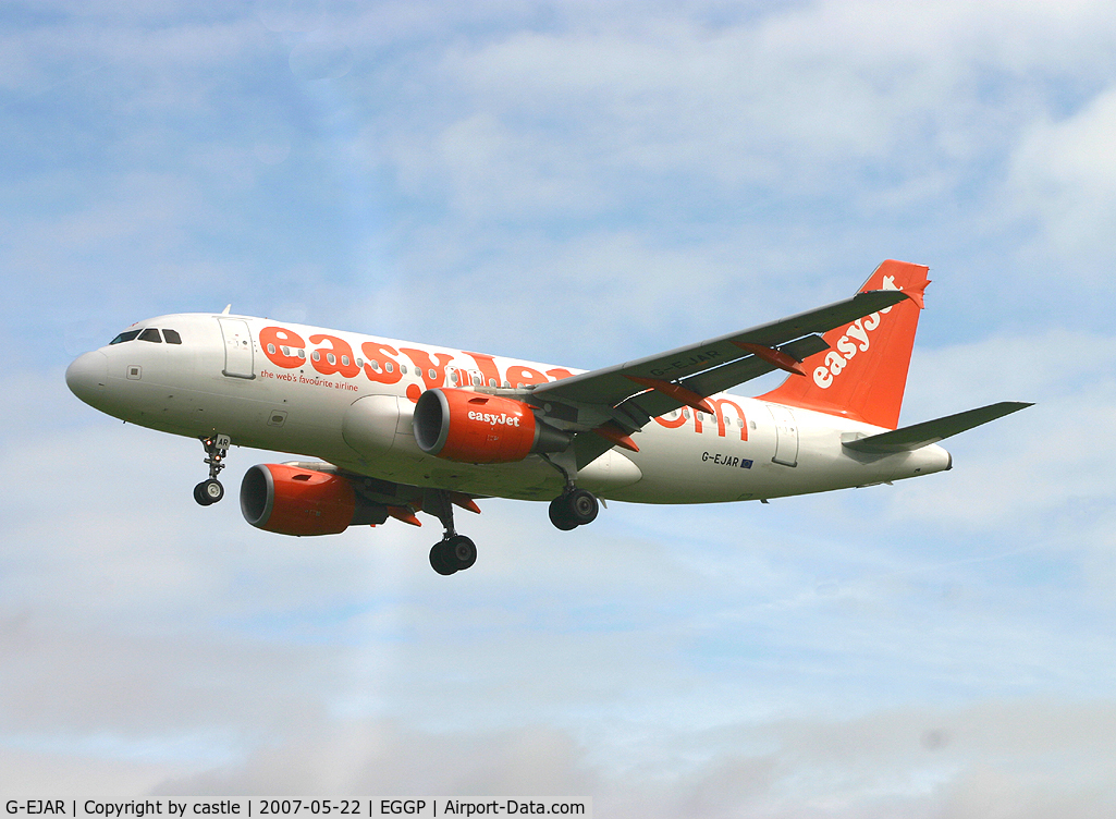G-EJAR, 2005 Airbus A319-111 C/N 2412, seen @ Liverpool