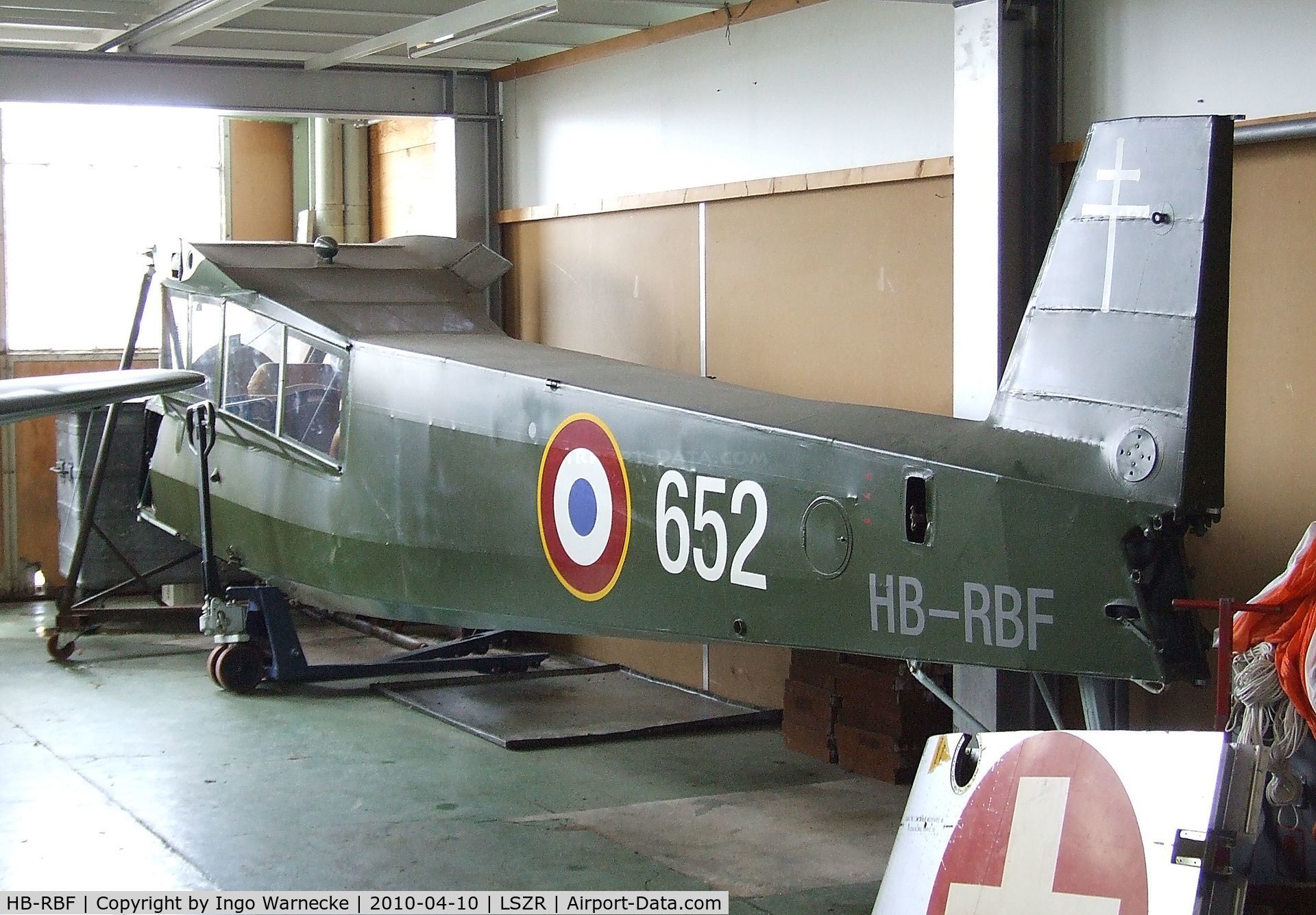 HB-RBF, Morane-Saulnier MS-502 Criquet C/N 680, Morane-Saulnier MS.502 Criquet (post-war french Fi 156 Storch) (fuselage only) at the Fliegermuseum Altenrhein